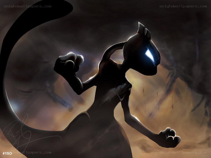 Mewtwo in silhouette