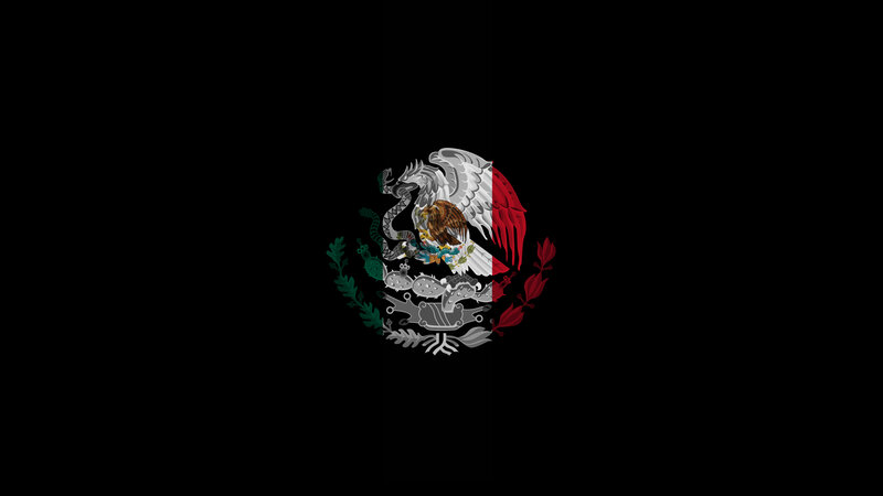 Mexican flag emblem on black