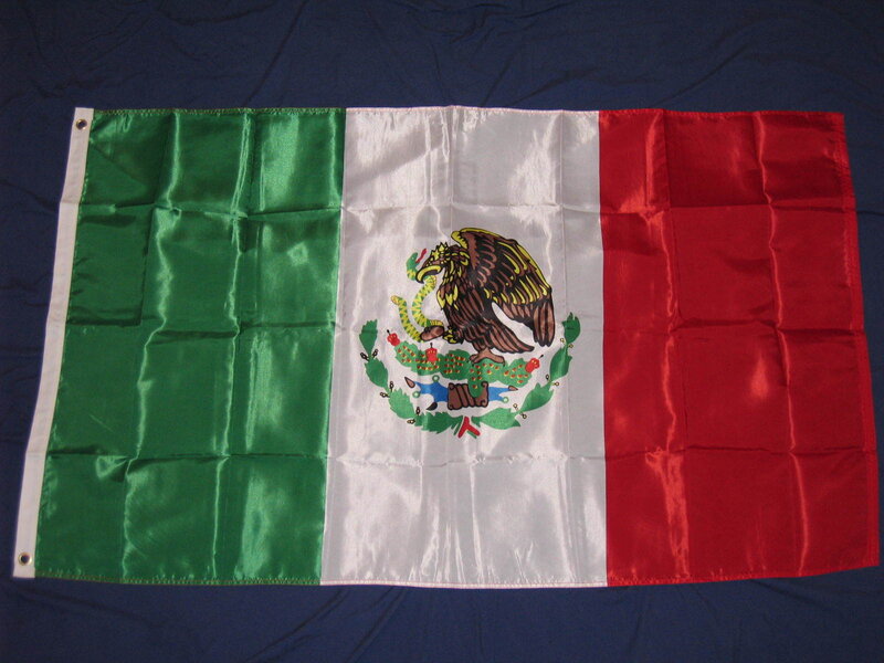 Mexican flag on blue background