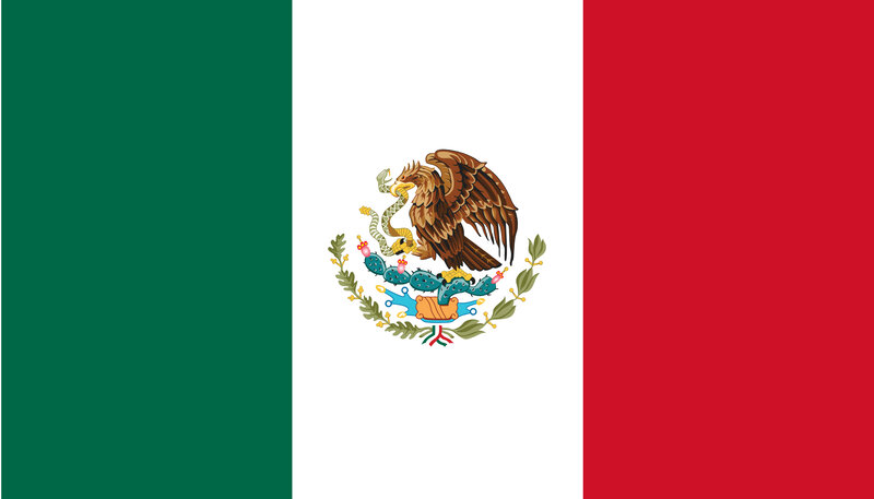 Mexican Flag with Coat of Arms — Green, Patriotic, Vector Art