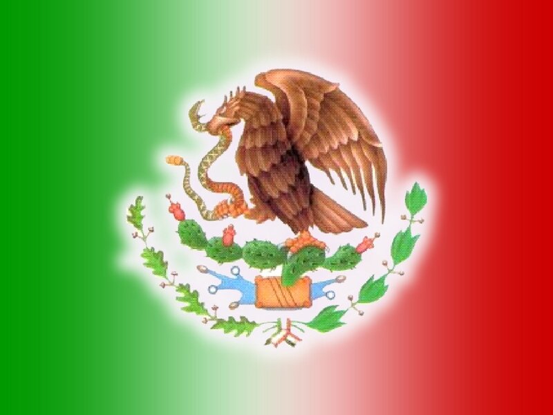 Mexican flag with coat of arms