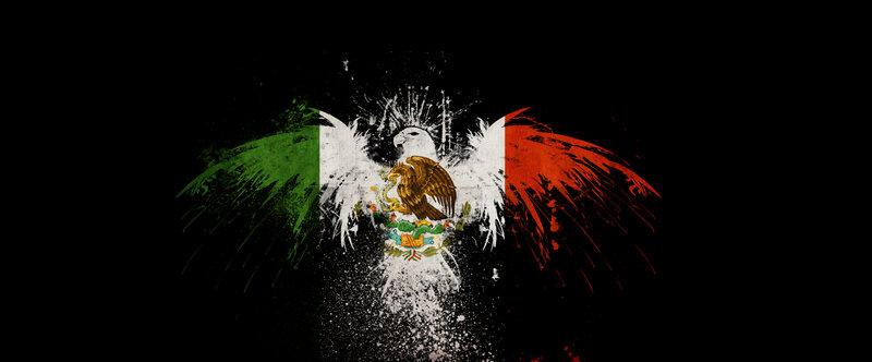 Mexican flag with eagle
