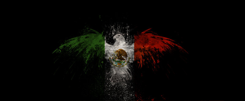 Mexican flag with eagle
