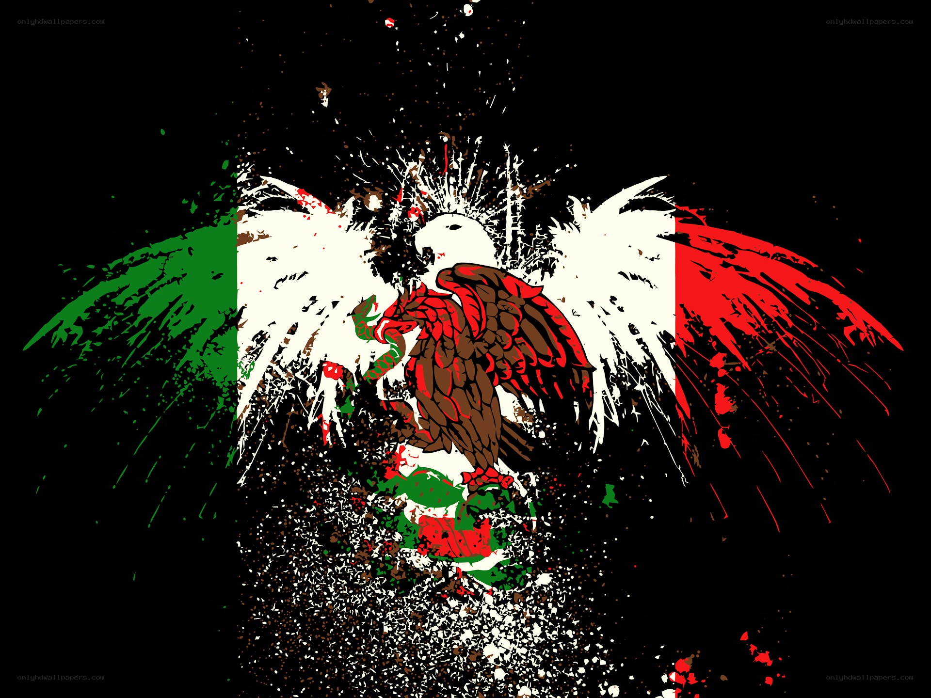 Mexican flag with eagle