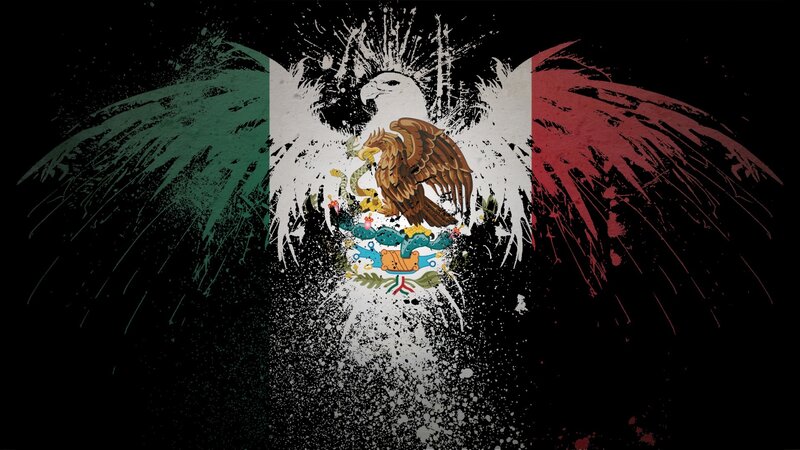 Mexican flag with eagle art