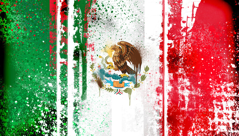 Mexican Flag with Eagle — Green