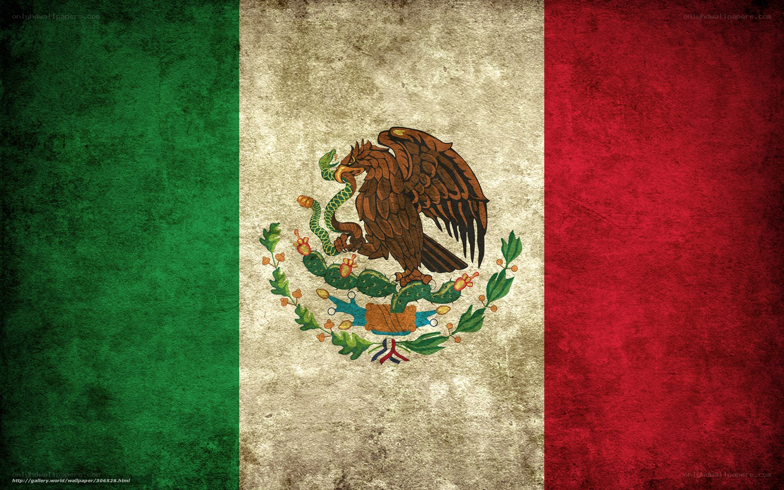 Mexican flag with emblem