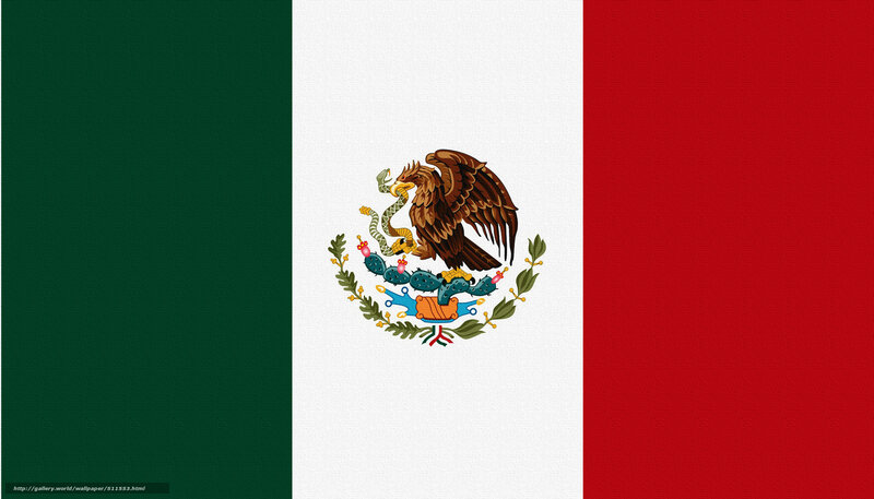 Mexican flag with emblem