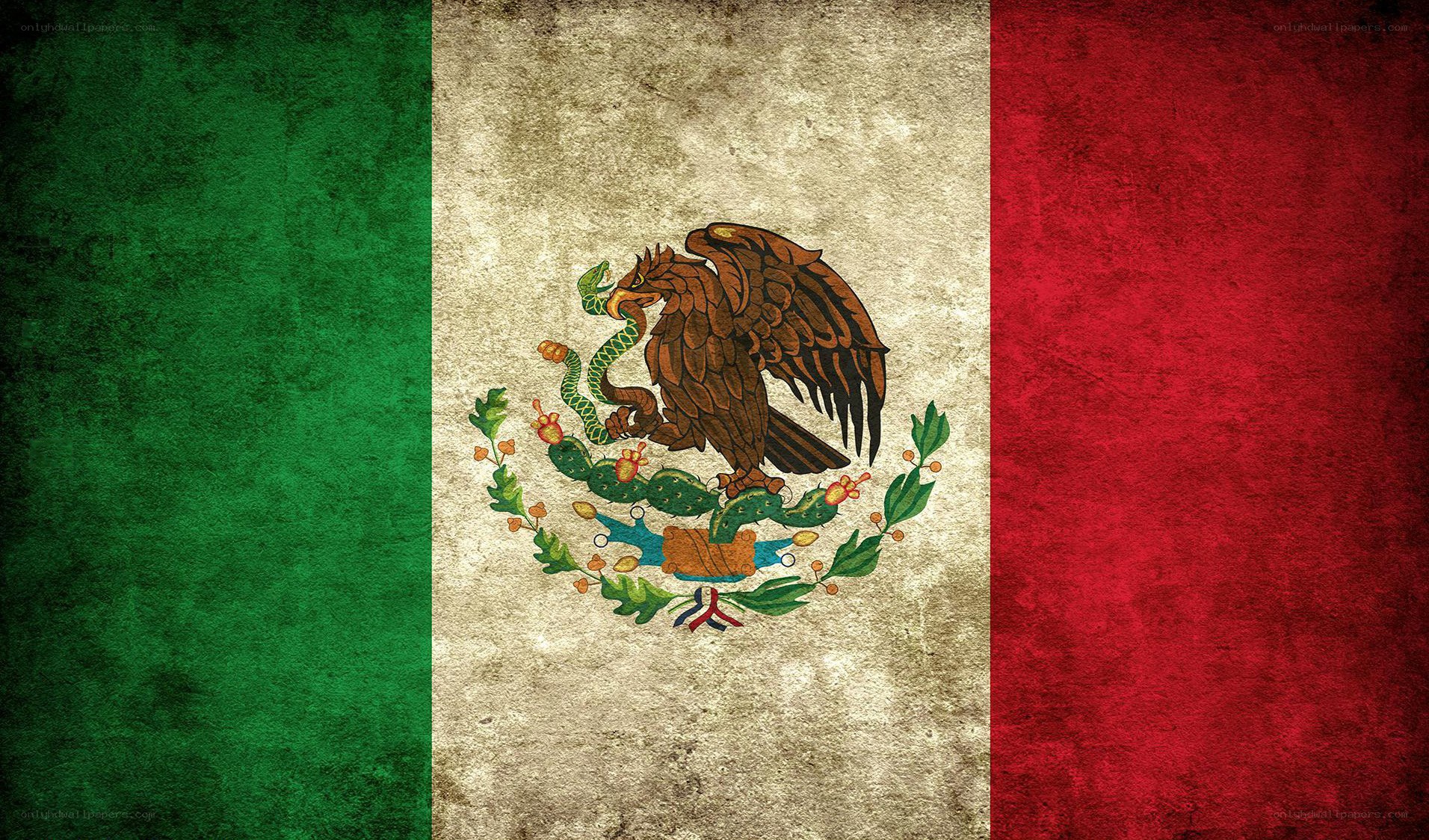 Mexican flag with emblem