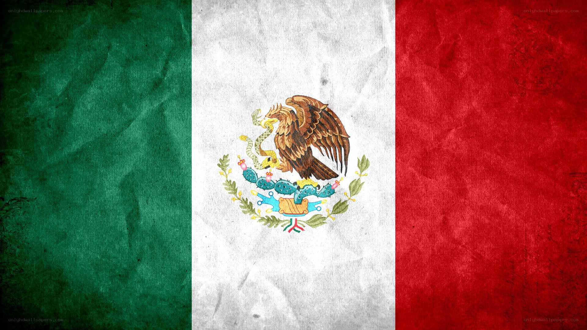 Mexican flag with emblem