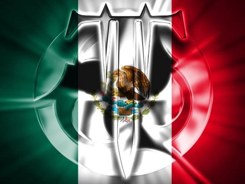 Mexican flag with emblem