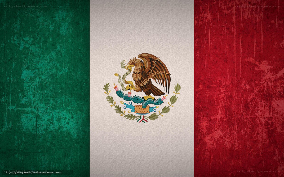 Mexican flag with emblem