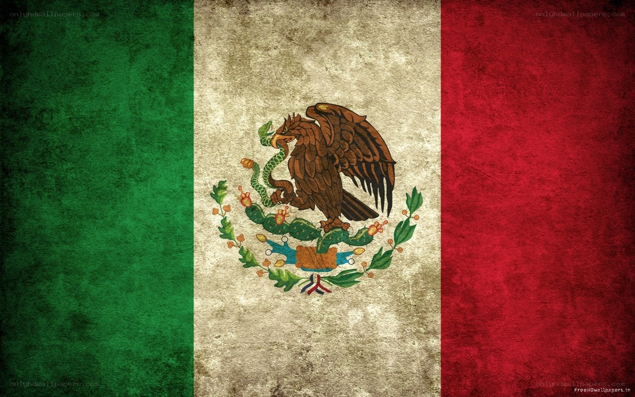 Mexican flag with grunge texture