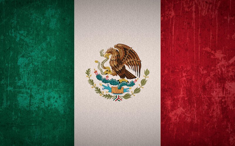 Mexican flag with grunge texture