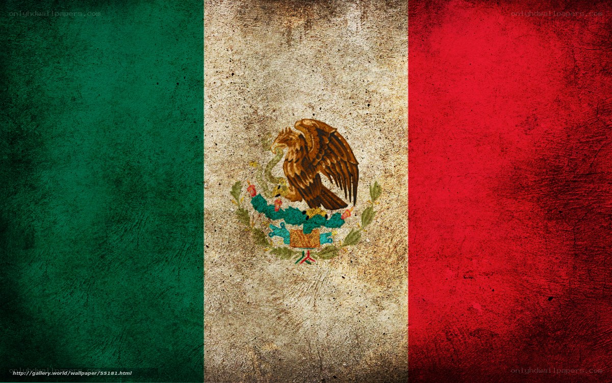Mexican flag with grunge texture