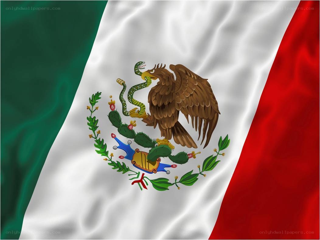 Mexican flag with national emblem