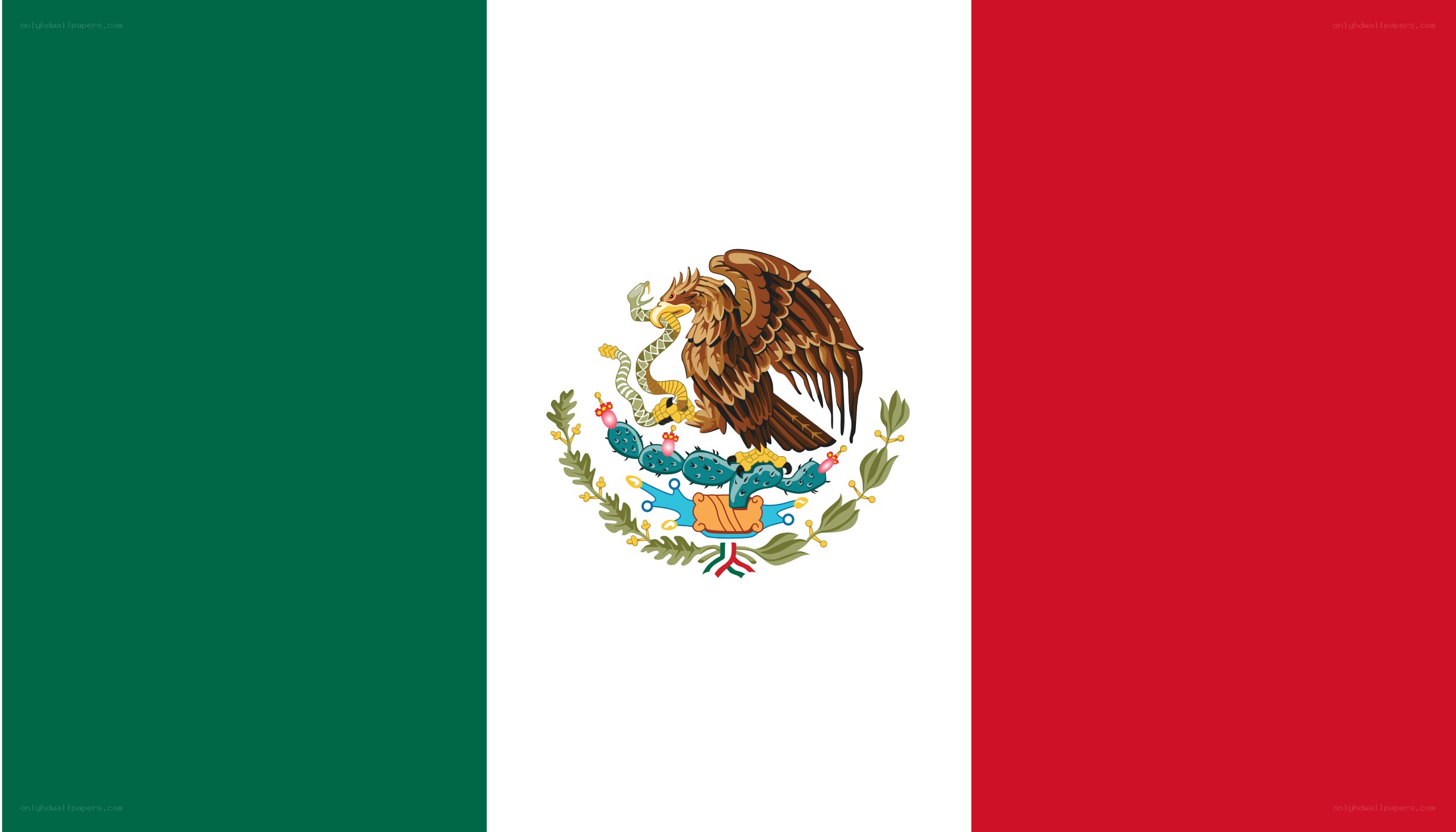 Mexican flag with national emblem