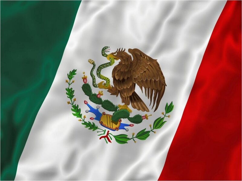 Mexican flag with national emblem