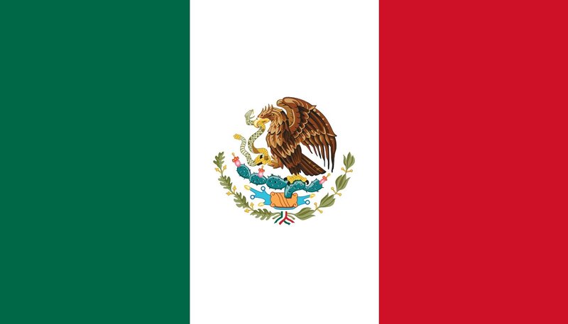 Mexican flag with national emblem