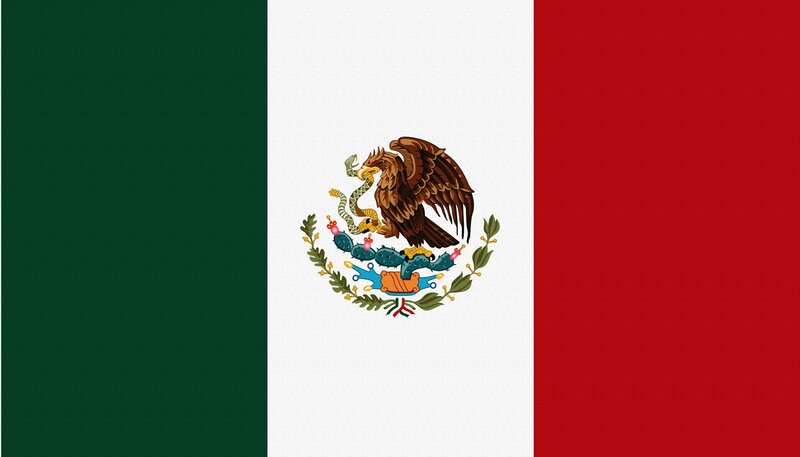 Mexican flag with national emblem