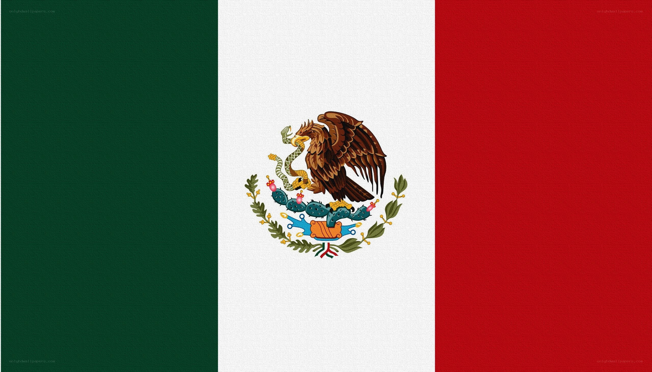 Mexican flag with national emblem