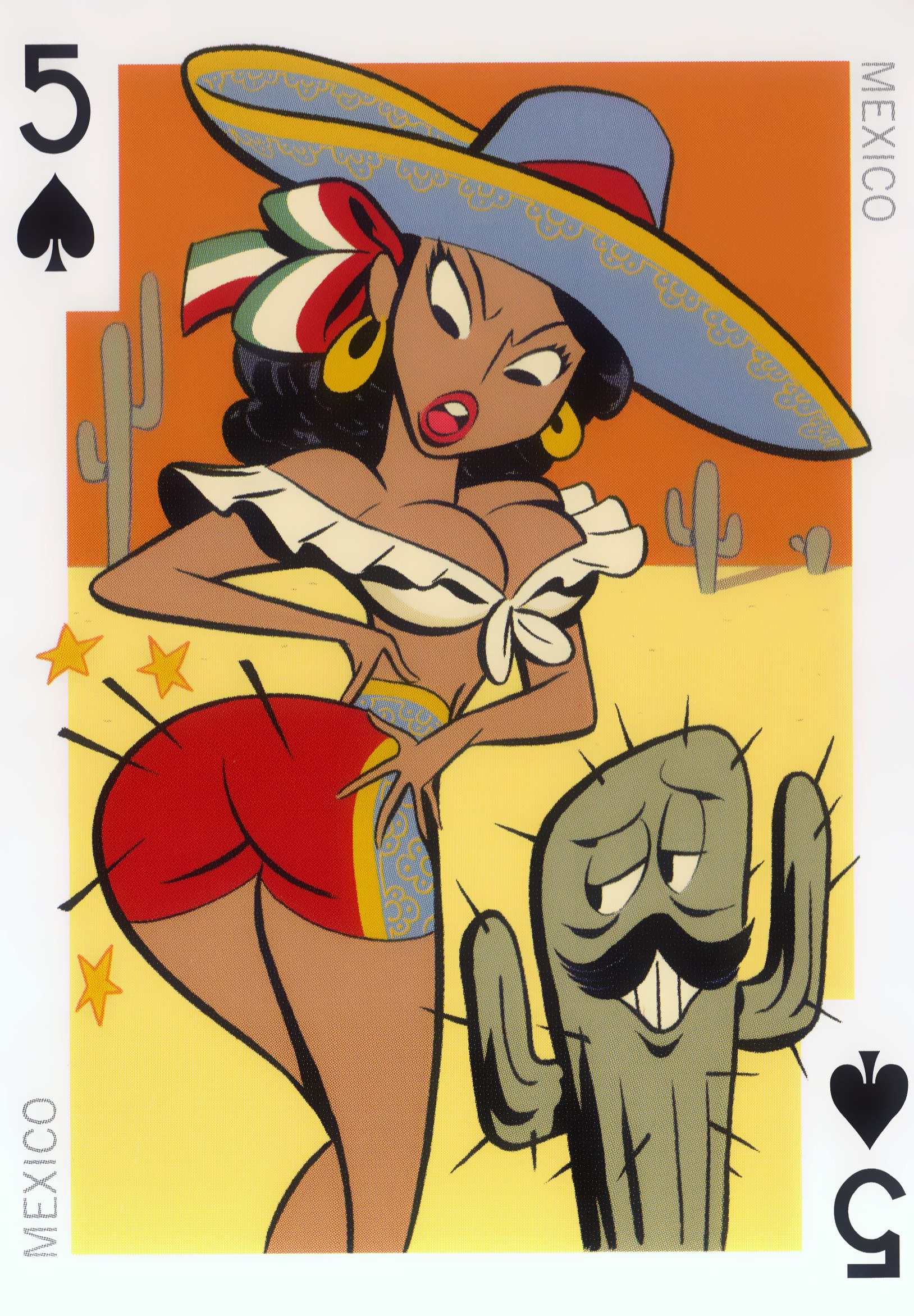 Mexican-themed playing card