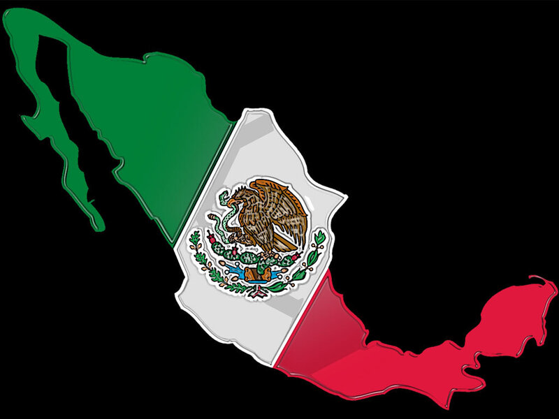 Mexico flag map outline