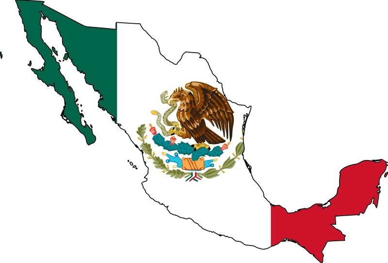Mexico map with flag design