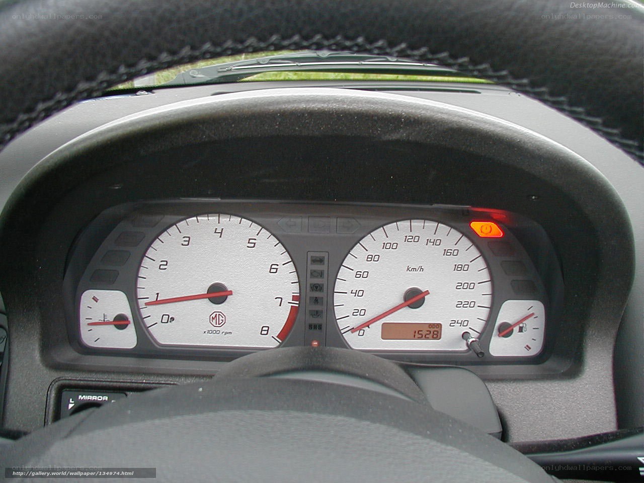 MG car dashboard view