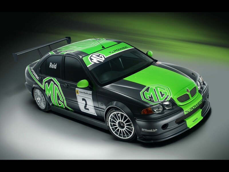 MG race car in green and black