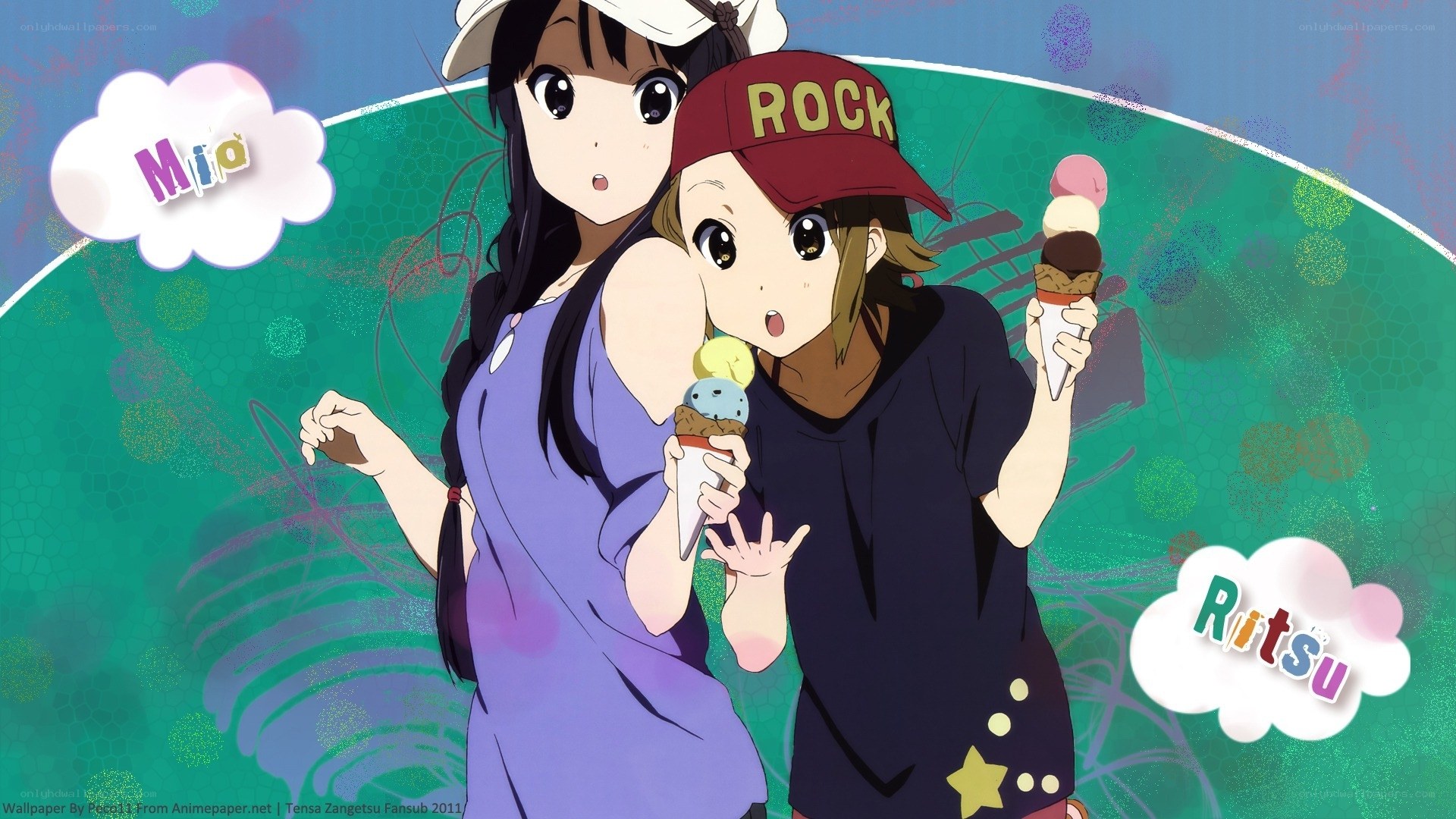 Mia and Ritsu with ice cream