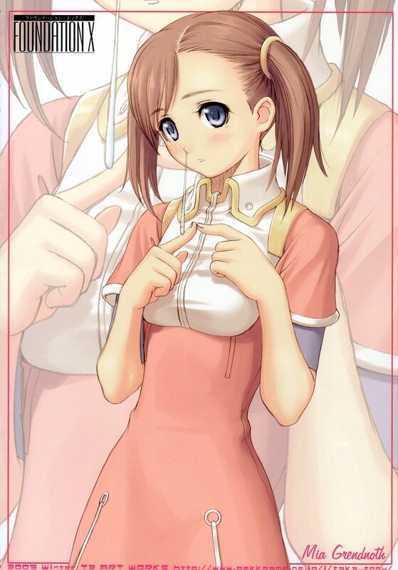 Mia Grendel in a pink dress