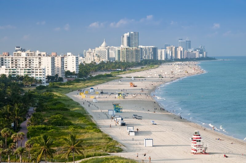 Miami Beach Skyline — Blue, Serene