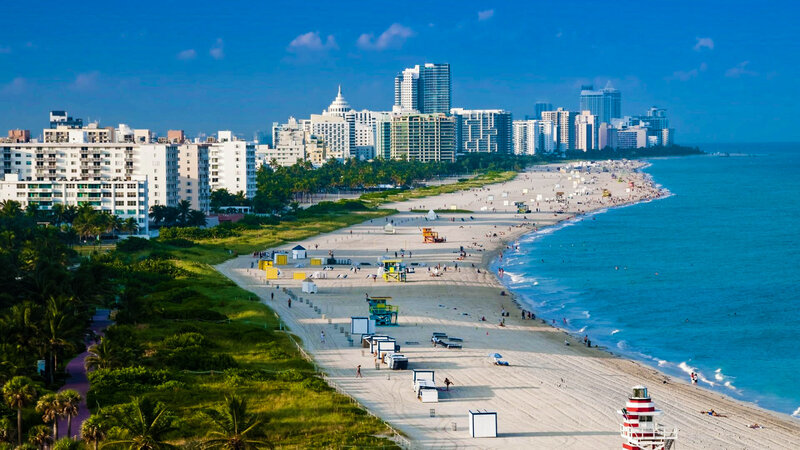 Miami Beach Skyline — Blue, Sunny