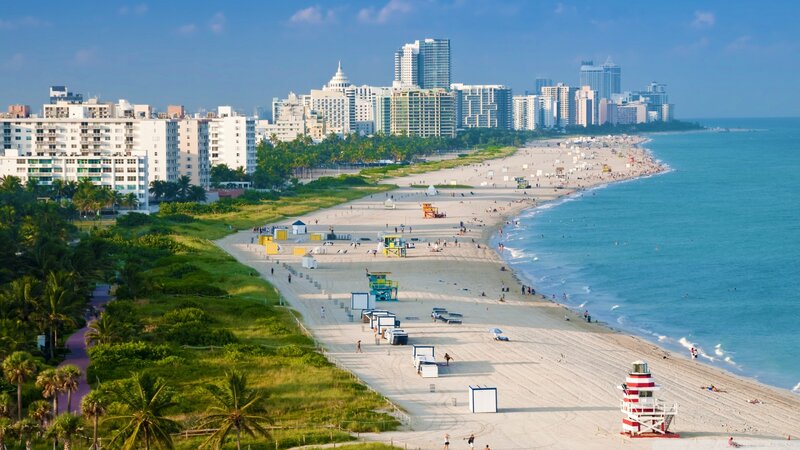 Miami Beach Skyline — Blue