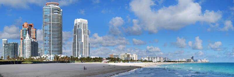 Miami Beach skyline on a sunny day