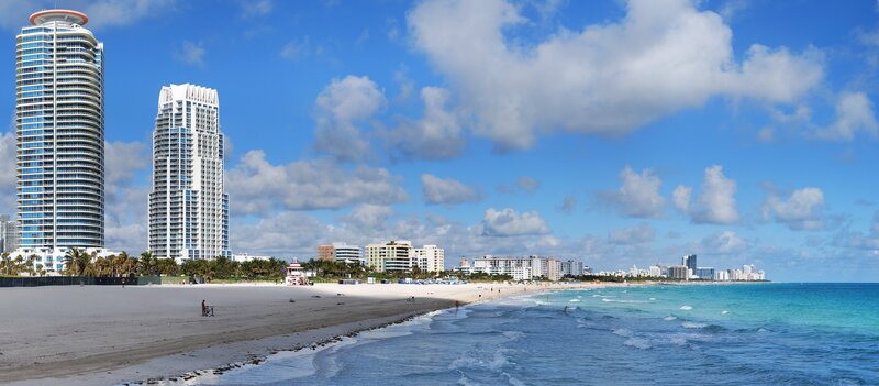 Miami Beach skyline on a sunny day