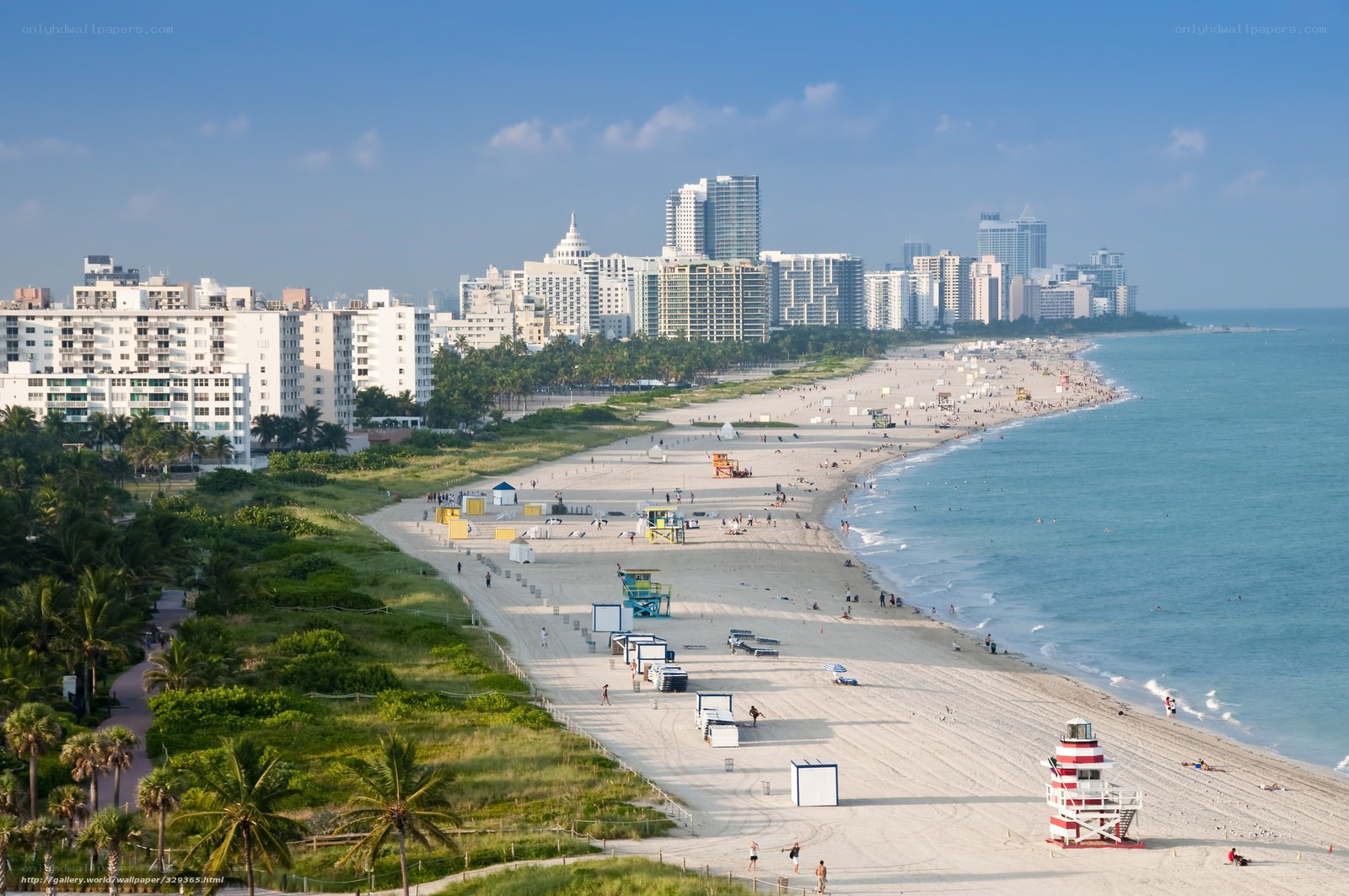 Miami Beach with city skyline