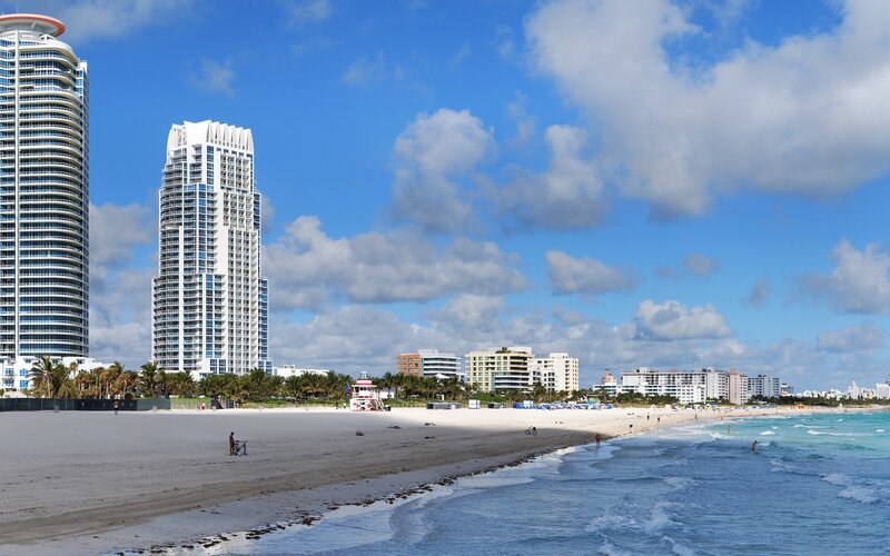 Miami Beach with high-rise buildings