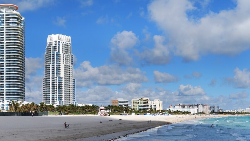 Miami Beach with high-rise buildings