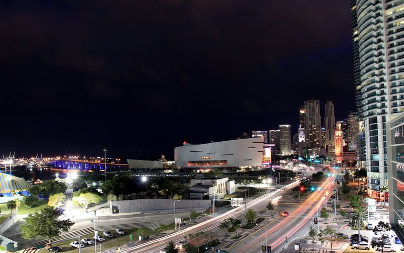 Miami City Skyline at Night
