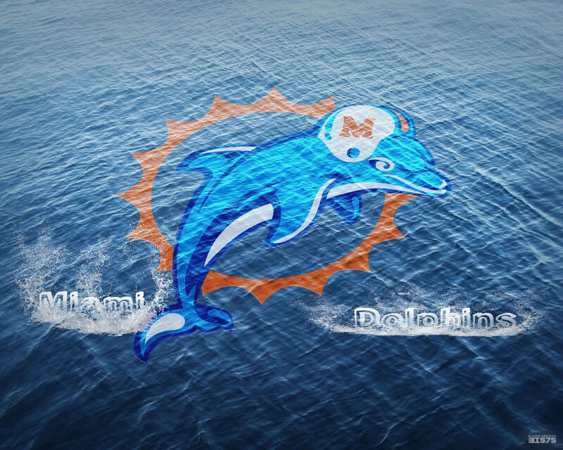 Miami Dolphins logo on water