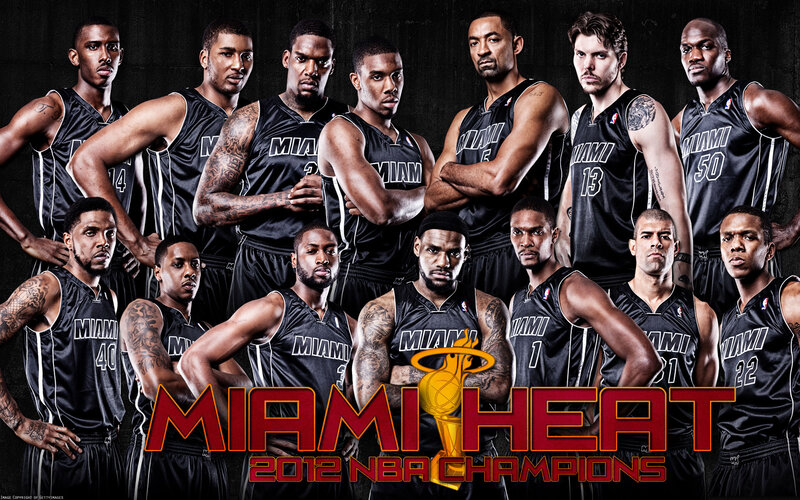 Miami Heat Basketball Team — Black, Dramatic