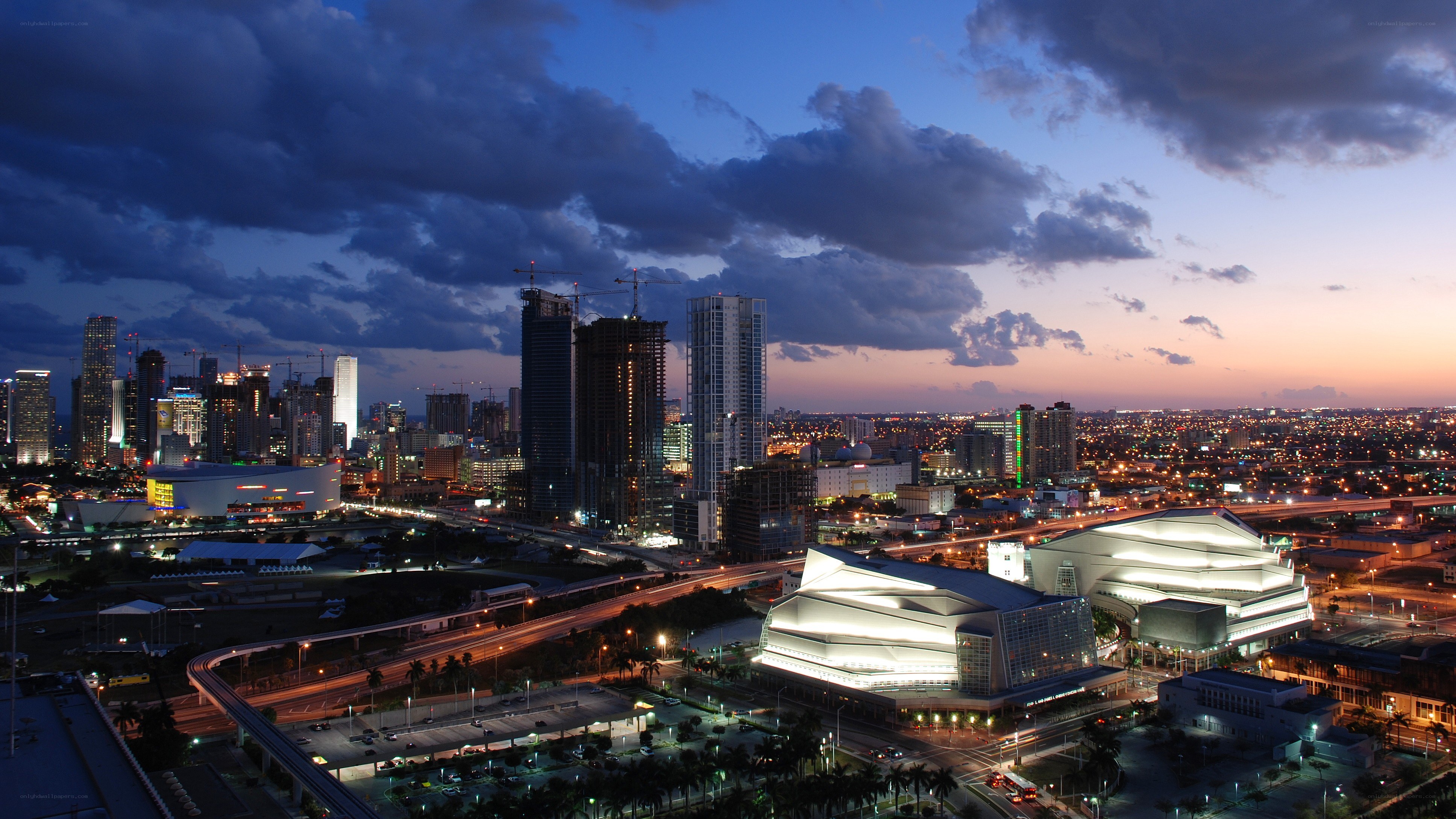 Miami skyline at dusk