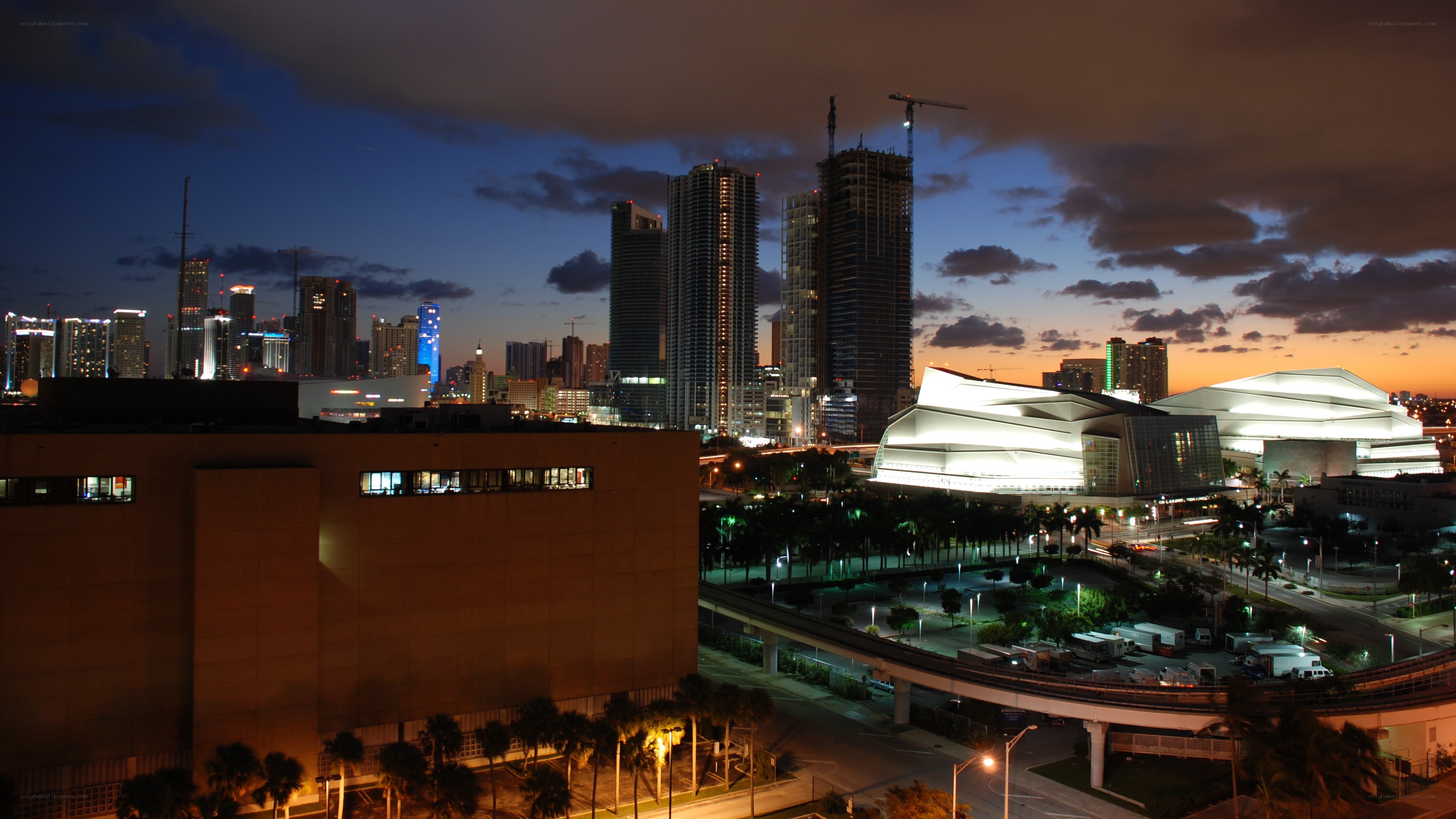 Miami skyline at dusk