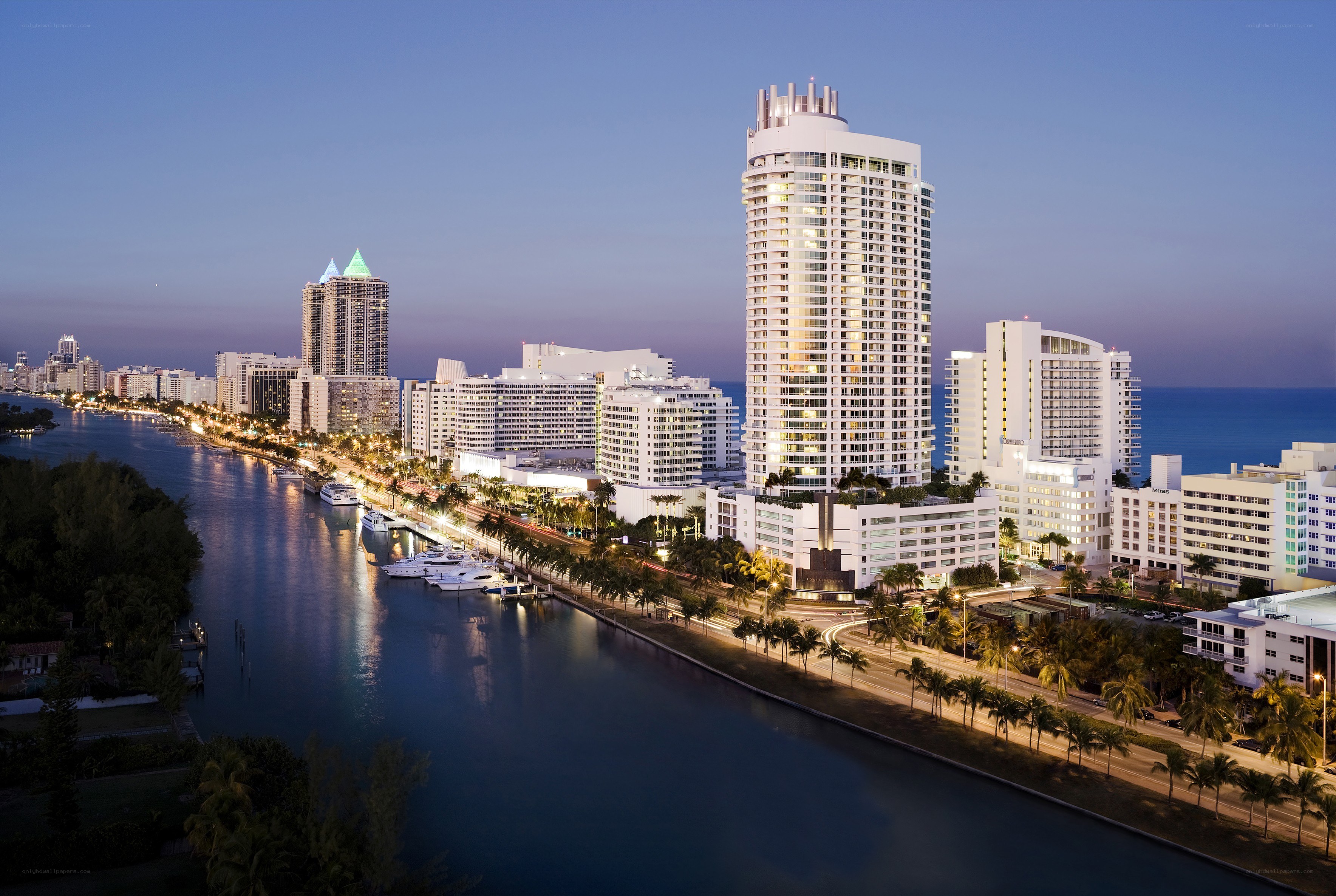 Miami skyline at dusk