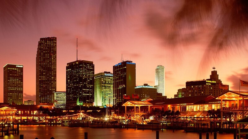 Miami skyline at dusk