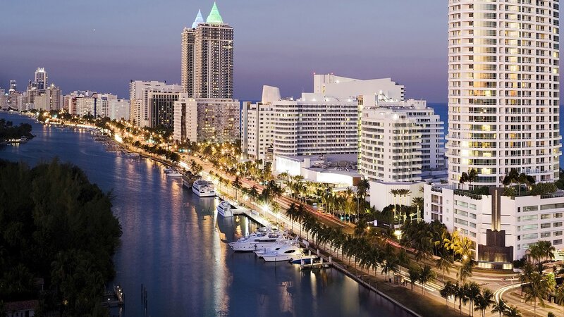 Miami Skyline at Dusk — Blue, Calm