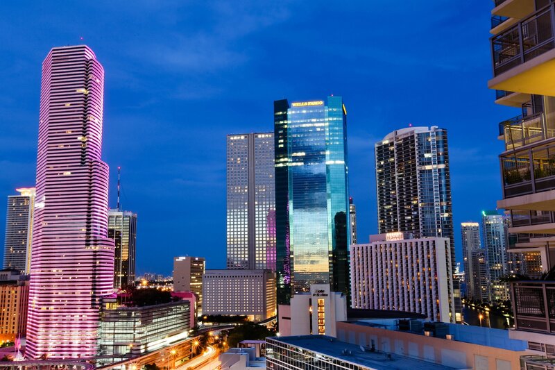 Miami Skyline at Dusk — Blue, Dramatic, Night