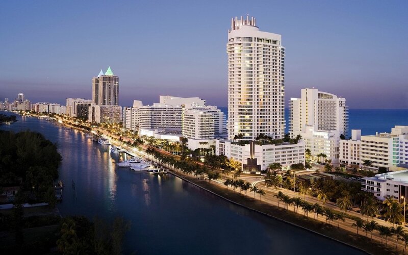 Miami Skyline at Dusk — Blue